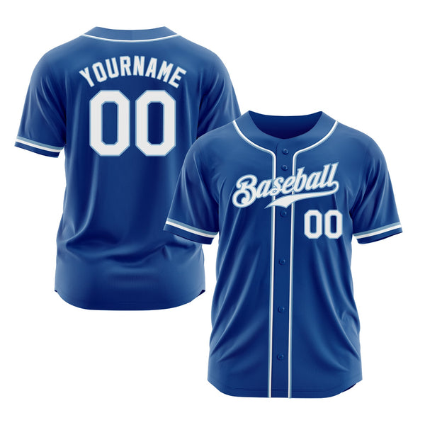 Custom Royal White-Light Blue Classic Style Authentic Sports Baseball Jersey