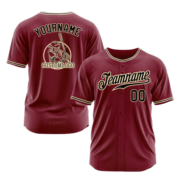 Custom Crimson Black-City Cream Classic Style Authentic Sports Baseball Jersey