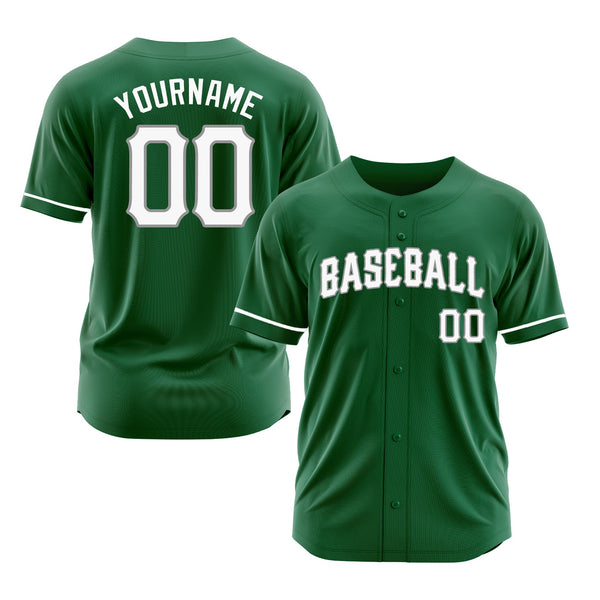 Custom Kelly Green White-Gray St. Patrick's Day Classic Style Authentic Sports Baseball Jersey