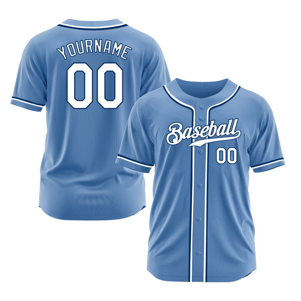 Custom Light Blue White-Royal Classic Style Authentic Sports Baseball Jersey