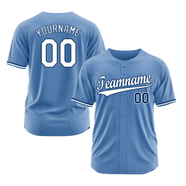 Custom Light Blue White-Royal Classic Style Authentic Sports Baseball Jersey