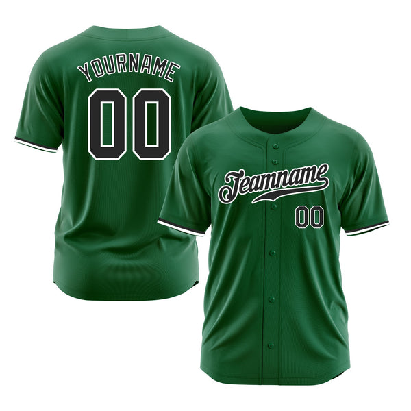 Custom Kelly Green Black-White Classic Style Authentic Sports Baseball Jersey