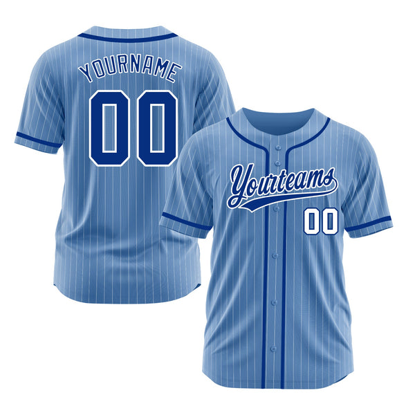 Custom Light Blue White Classic Style Authentic Sports Baseball Jersey