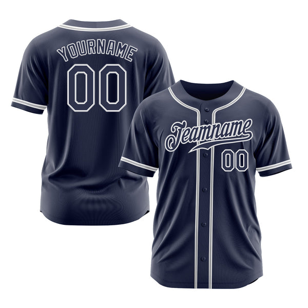 Custom Navy Navy-Gray Classic Style Authentic Sports Baseball Jersey