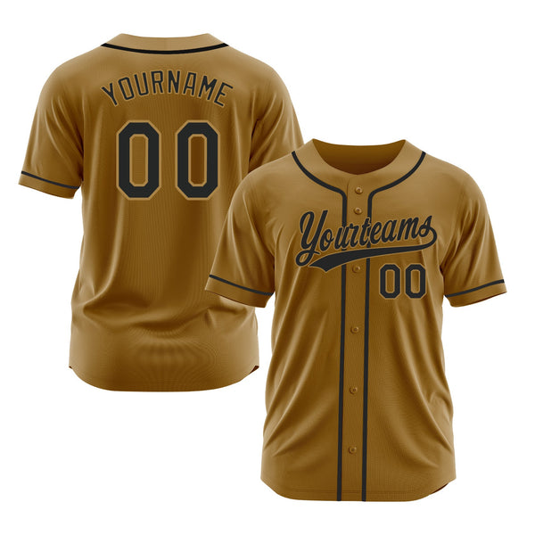 Custom Old Gold Purple-Black Classic Style Authentic Sports Baseball Jersey