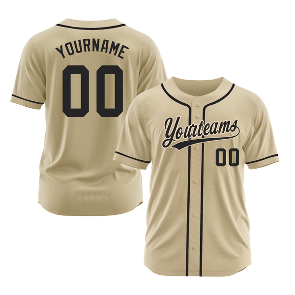 Custom Sand Black Classic Style Authentic Sports Baseball Jersey